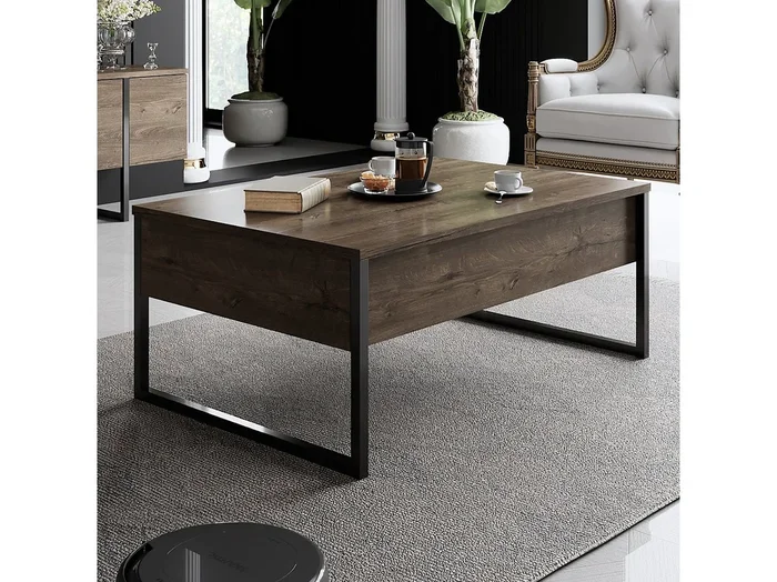 Mesa de café Kailua Z101, Nogal Negro, 40x60x90cm, Aglomerado laminado, Angular