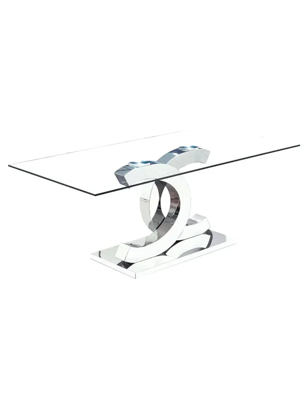 Mesa de centro CHANEL 110×60, cristal, inox