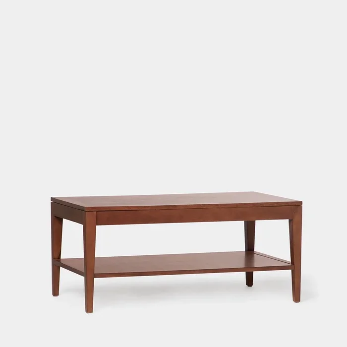 Mesa de centro elevable en chapa de pino y madera de abedul color castaño Mara – Klast