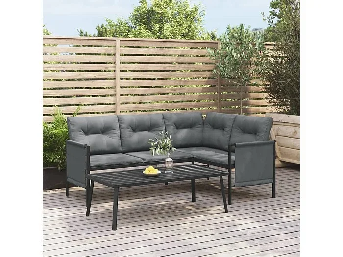 Mesa de centro para jardín acero gris antracita 110x55x35 cm ES400070