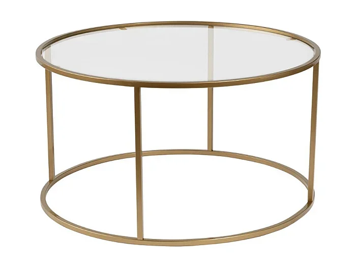 Mesa de centro redonda con tablero de vidrio D80 cm – AURUM