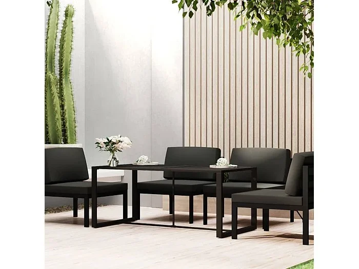 Mesa de comedor de jardín aluminio gris antracita 120x60x66cm