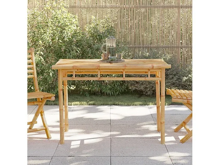 Mesa de comedor de jardín bambú 110x55x75 cm