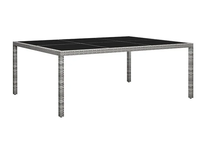 Mesa de comedor de jardín ratán sintético gris 200x150x74 cm