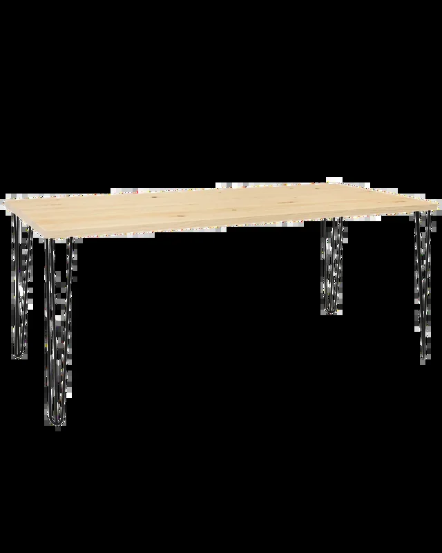 Mesa de comedor de madera maciza natural patas negras 200x80cm – DECOWOOD