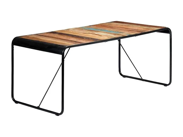 Mesa de comedor de madera maciza reciclada 180x90x76 cm