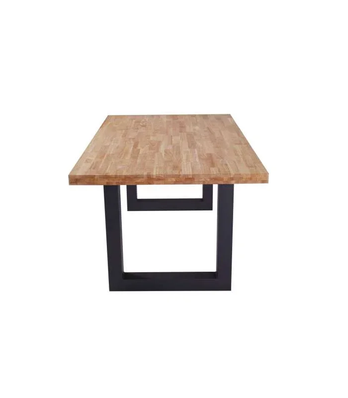 Mesa de comedor fija Loft Roble nordish/negro 160 cm(ancho) 100 cm(fondo) 75 cm(alto).