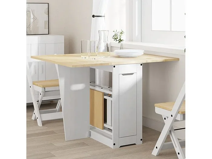 Mesa de comedor plegable mariposa Corona madera pino blanco