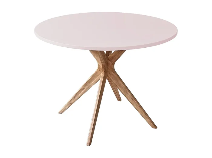 Mesa de comedor redonda 110cm Jubi Bold Rosa Polvo