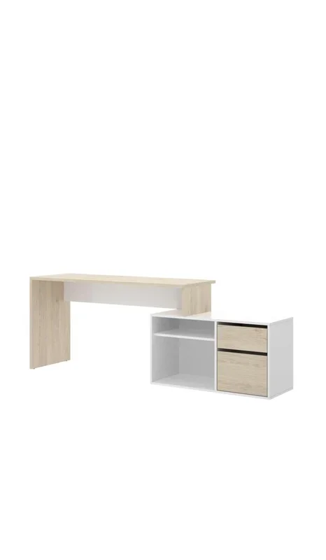 Mesa de despacho Santa Elena en natural-blanco 75 cm(alto)139 cm(ancho)50 cm(fondo)