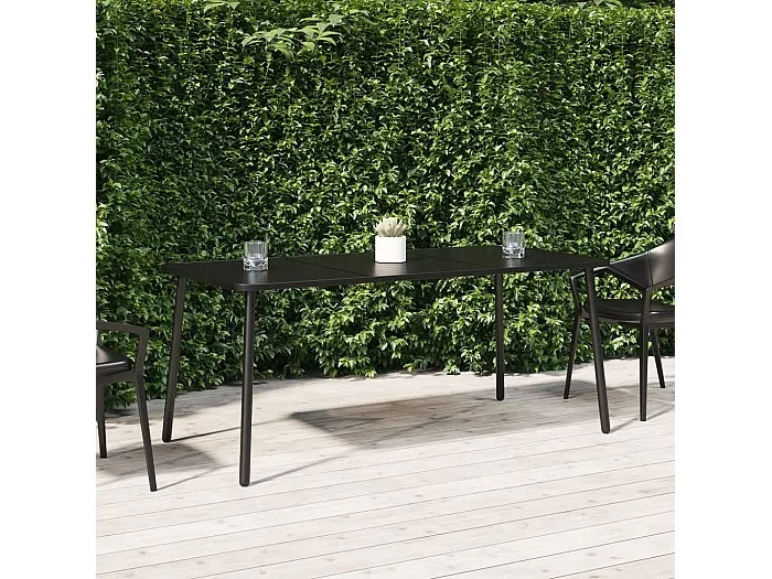 Mesa de jardín acero gris antracita 165x80x71 cm