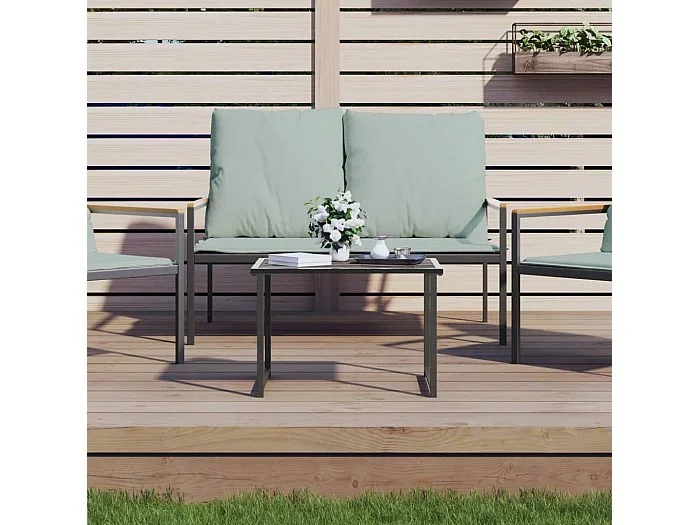 Mesa de jardín de acero gris antracita 55x40x37 cm