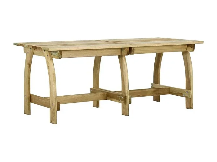 Mesa de jardín de madera de pino impregnada 220x74x75 cm