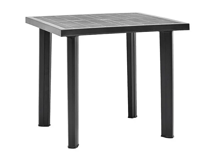 Mesa de jardín de plástico gris antracita 80x75x72 cm