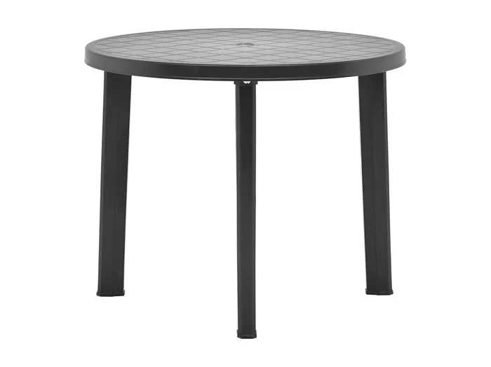 Mesa de jardín de plástico gris antracita 89 cm