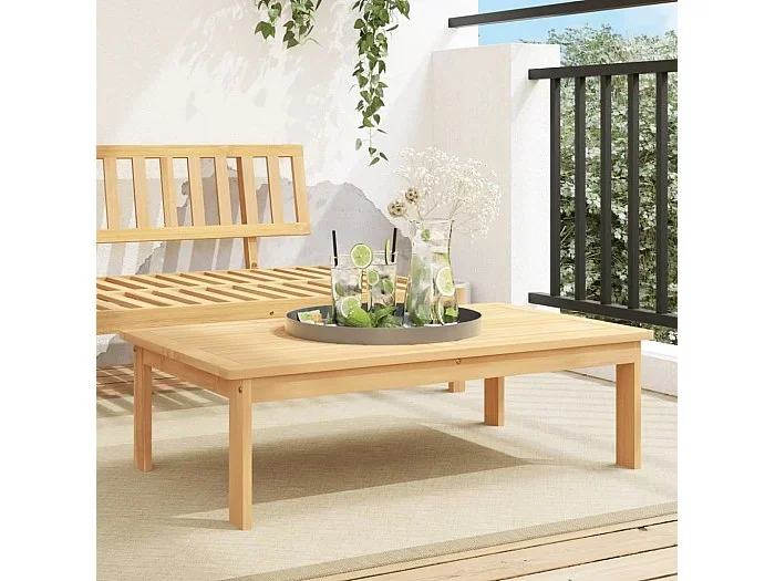 Mesa de jardín madera maciza de acacia 100x60x30 cm ES141491