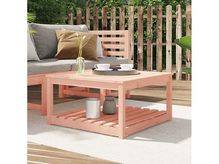 Mesa de jardín madera maciza de Douglas 82,5×82,5×45 cm