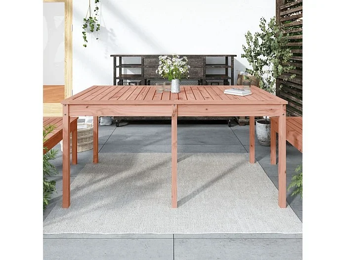 Mesa de jardín madera maciza Douglas 159,5×82,5×76 cm