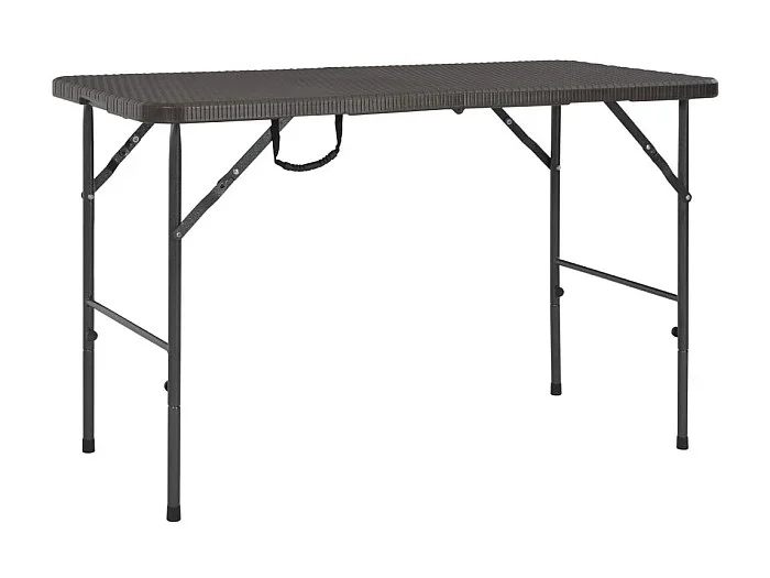 Mesa de jardín plegable HDPE marrón aspecto ratán 120x60x74 cm ES818676