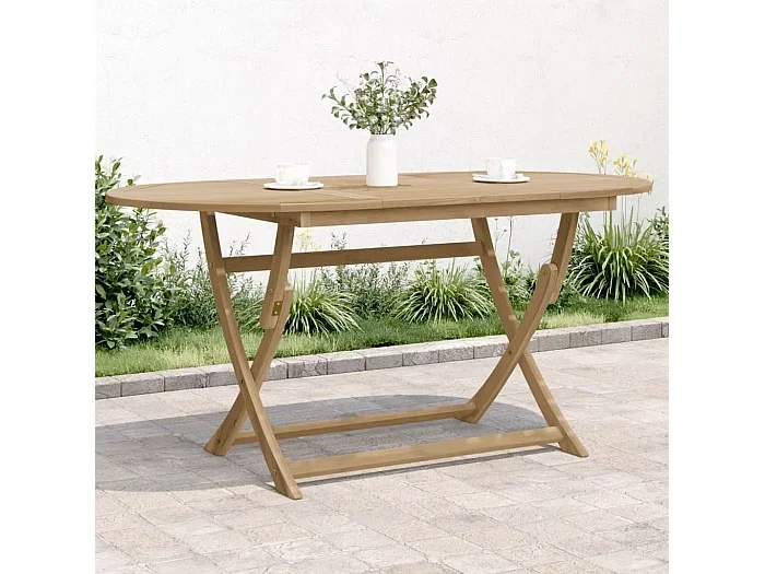 Mesa de jardín plegable madera maciza de acacia 160x85x75 cm