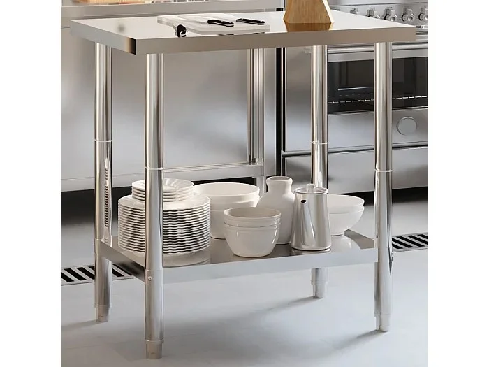Mesa de trabajo de cocina 82,5x55x85 cm acero inoxidable