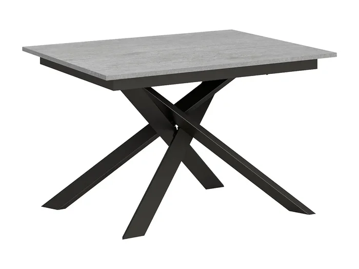 Mesa extensible 90×120/180 cm Ganty Cemento – canto del mismo color que la estructura Antracita