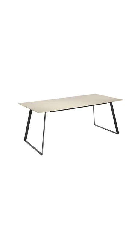 Mesa fija rectangular en blanco Leire, 180 x 90 x 75 cm (largo x ancho x alto)