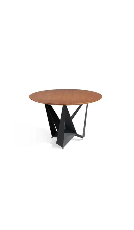 Mesa fija redonda acabada en nogal Gala, 120 x 76 (diámetro x alto)