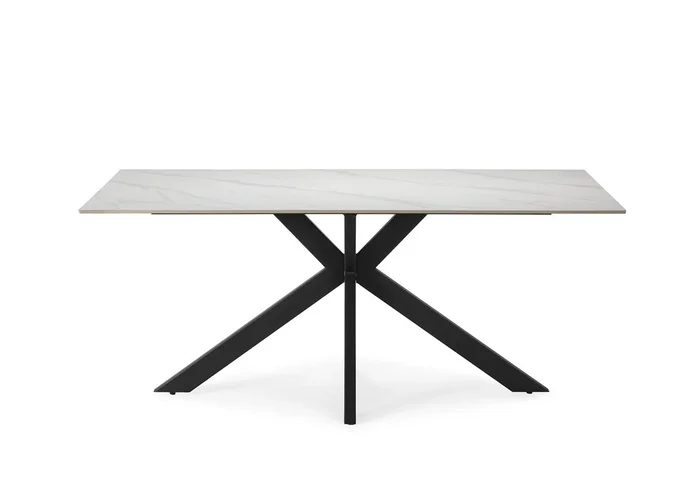 Mesa rectangular en cerámica blanca BIMBA