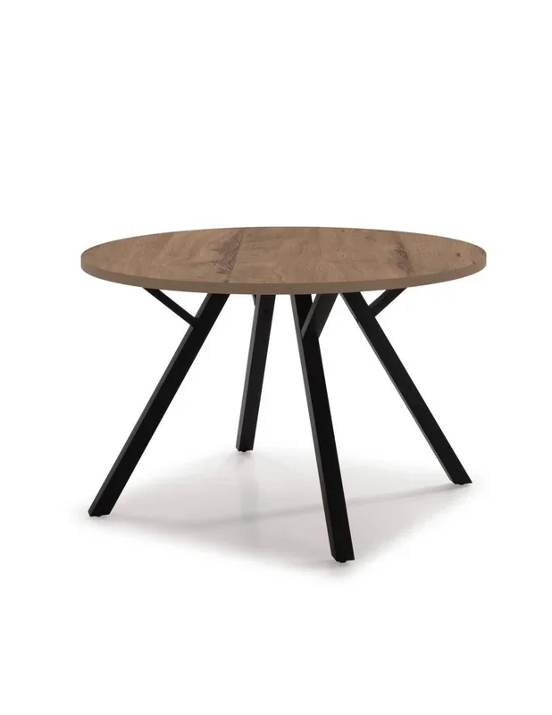 MESA REDONDA BENY 120, tablero DM y patas metal NEGRO