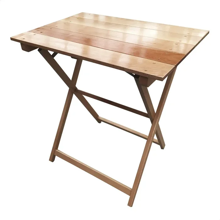 Mesa Velador de haya plegable, acabado en barniz 70x50x76 cm
