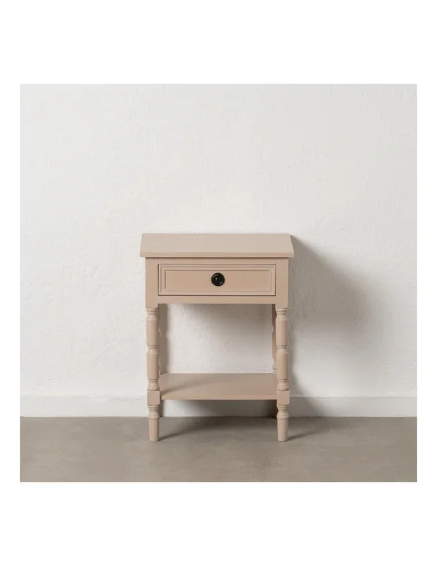 Mesita auxiliar BRUK en Madera natural, 48 x 40 x 61 cm.