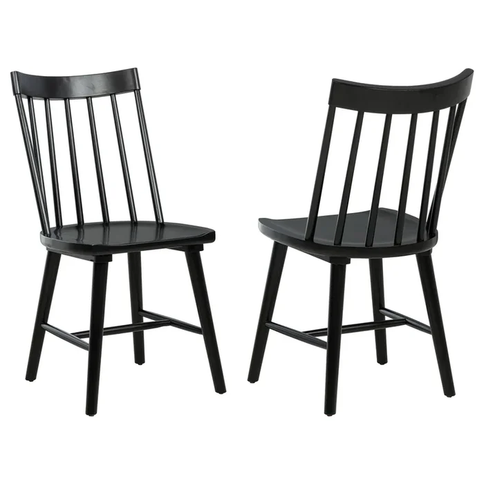 Middleton Black Solid Wood Dining Side Chair, Set of 2