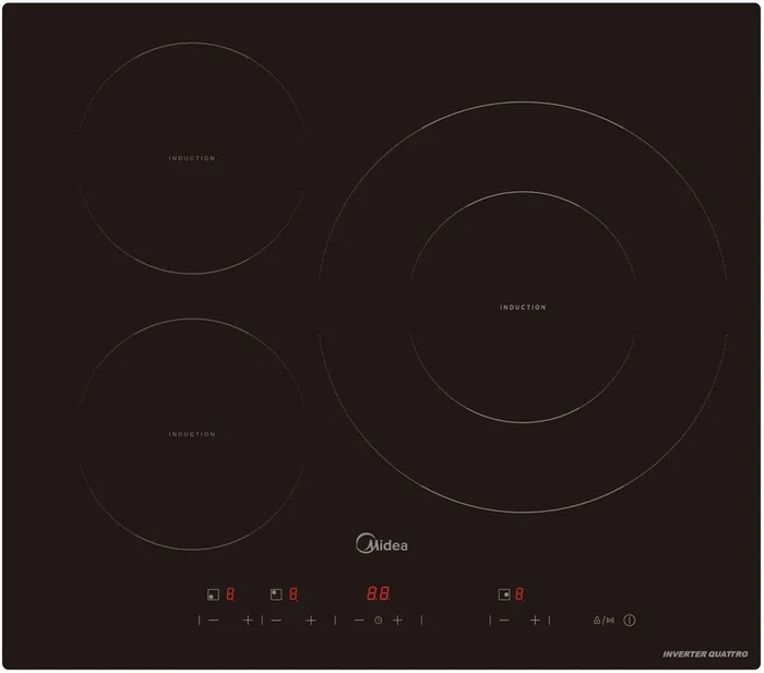 Midea MIH740T467K0 Placa de inducción , 3 zonas, Ancho 60 cm, Negra