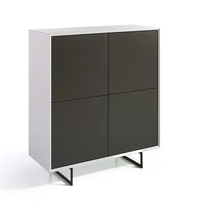 MOMMA HOME Aparador de comedor blanco y gris Mod. Tibet Medidas 110 x 45 x 125 cm