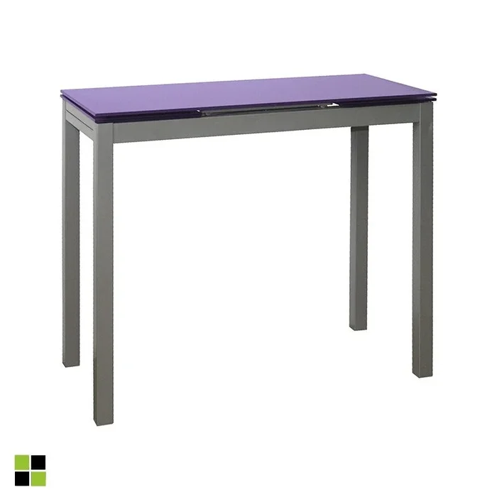 MOMMA HOME Mesa de Cocina Extensible – Modelo Novi – Material Cristal Templado/Metal – Medidas 85/135 x 40 x 76 cm