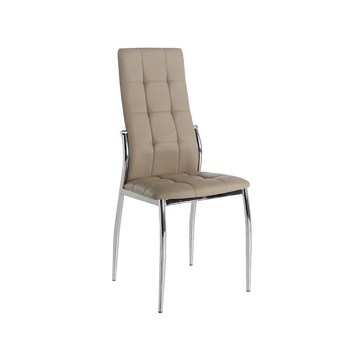 MOMMA HOME Set de 2 Sillas – Modelo Cami – Color Capuccino/Plata – Material Ecopiel/Metal Cromado – Medidas 46 x 54 x 101 cm