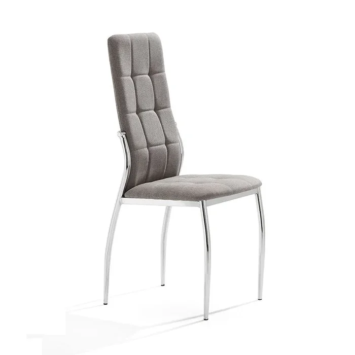 MOMMA HOME Set de 2 Sillas – Modelo Cami Tela – Color Gris claro/Plata – Material Tela/Metal Cromado – Medidas 46 x 54 x 101 cm