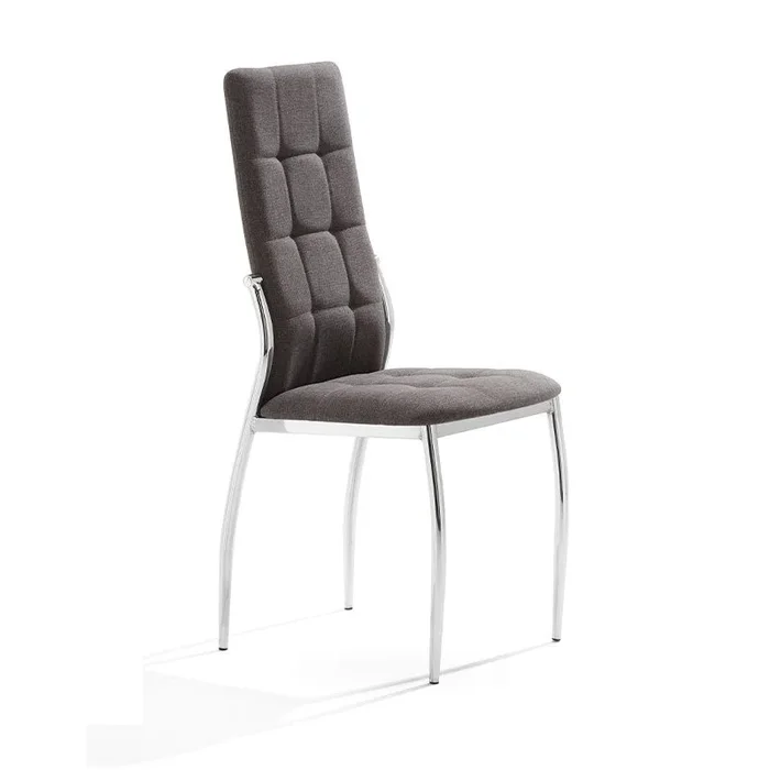 MOMMA HOME Set de 2 Sillas – Modelo Cami Tela – Color Gris oscuro/Plata – Material Tela/Metal Cromado – Medidas 46 x 54 x 101 cm