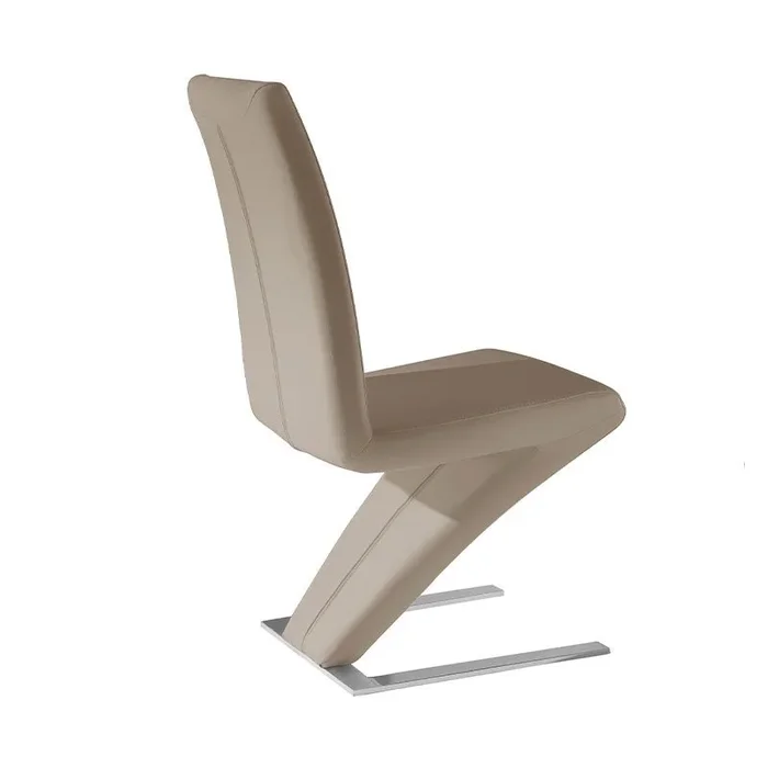 MOMMA HOME Set de 2 Sillas Capuchino – Modelo Silva – Material Ecopiel/Metal Cromado – Medidas 46 x 69 x 99 cm