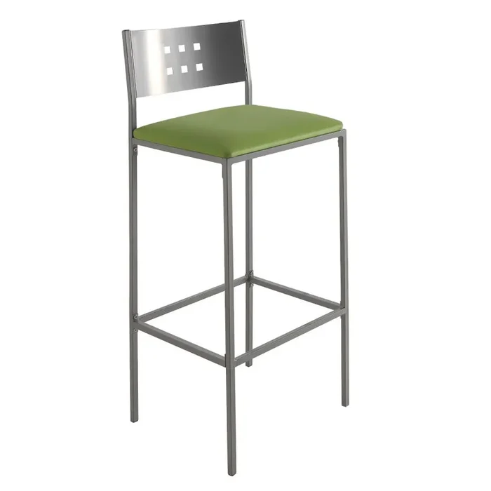 MOMMA HOME Set de 4 taburetes Altos – Modelo PEGO – Material Metal/Ecopiel – Medidas 41 x 48 x 104 cm