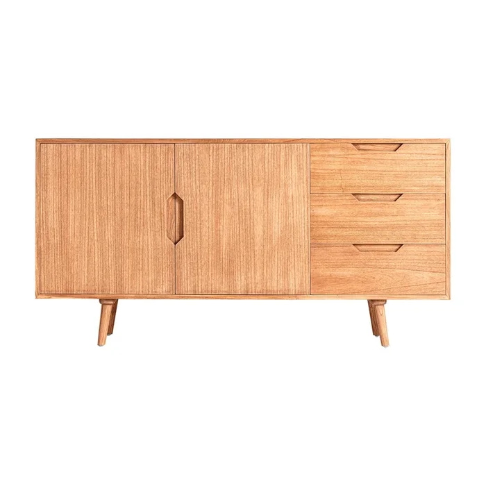 Moss Buffet, de Madera Mindi, en color Natural, de 160x38x81cm – Lastdeco