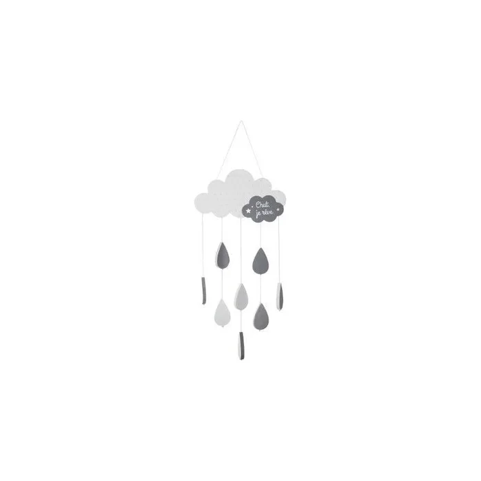 Móvil cielo y gotas MDF rosa 23,8×1,3×57,5cm