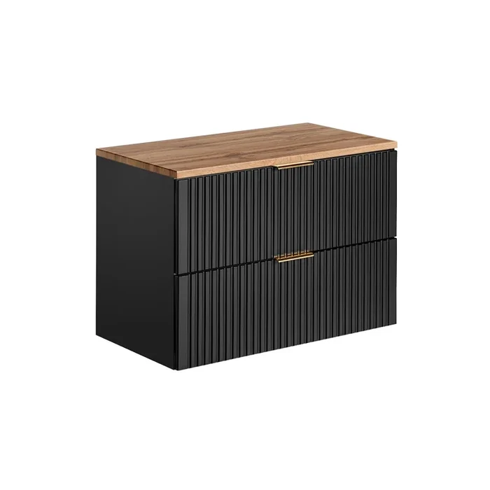 Mueble bajo lavabo 80cm encimera Adriel Negro y Madera