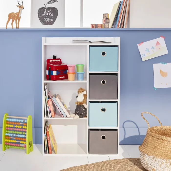 Mueble de almacenamiento para niños 4 cestas