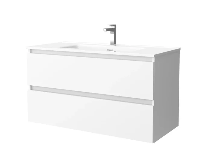 Mueble de baño Bequia 100 cm Blanco Mate Lavabo de porcelana Salgar