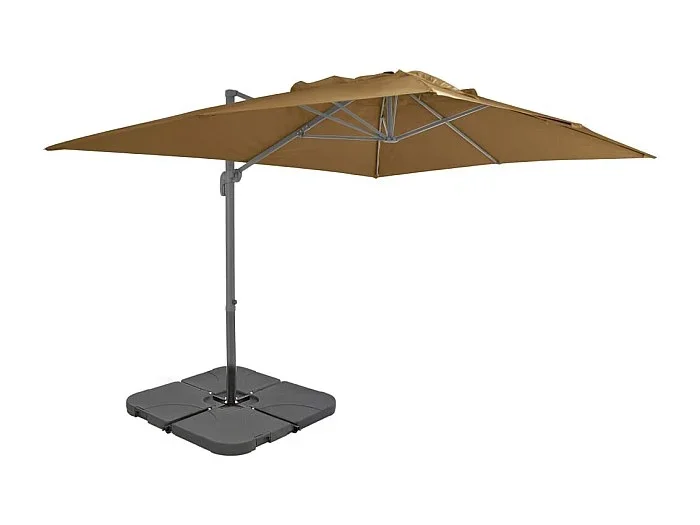 Mueble de jardín sombrilla con base portátil 4 x 3 m taupe 02_0008053