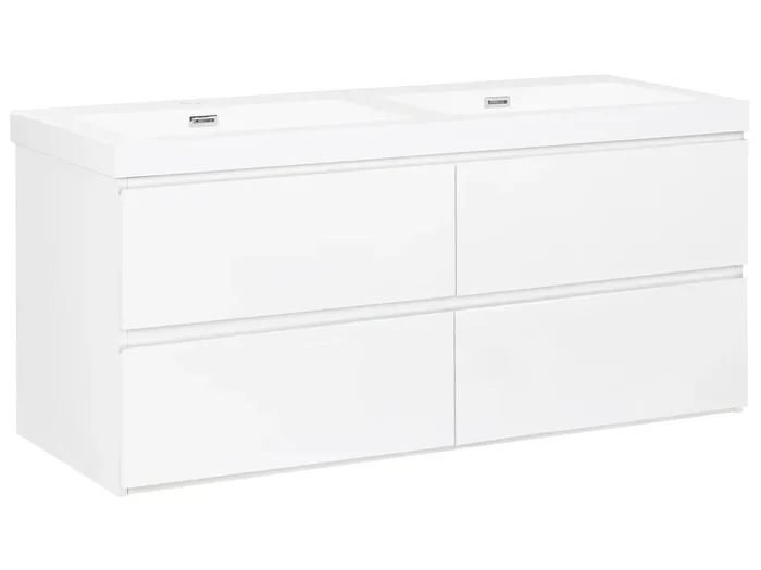 Mueble de pared para baño con doble lavabo CARDIEL 120 cm Blanco