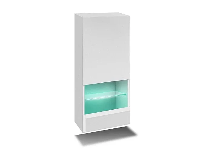 Mueble de salón blanco colección CEPTO 37x91cm, 1 puerta, 2 estantes, 2 nichos.