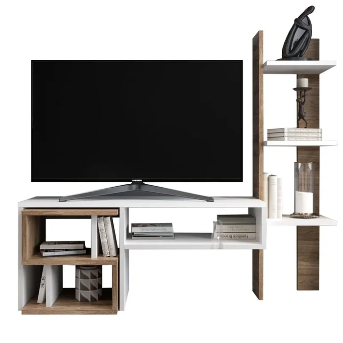 Mueble De Salón Moderno Mom Color Roble Ansberg Y Blanco Semimate 187 cm